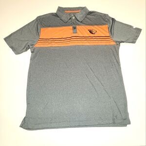 OREGAN STATE BEAVERS|Colosseum Pullover Polo Shirt|Mens Large| NCAA Orange